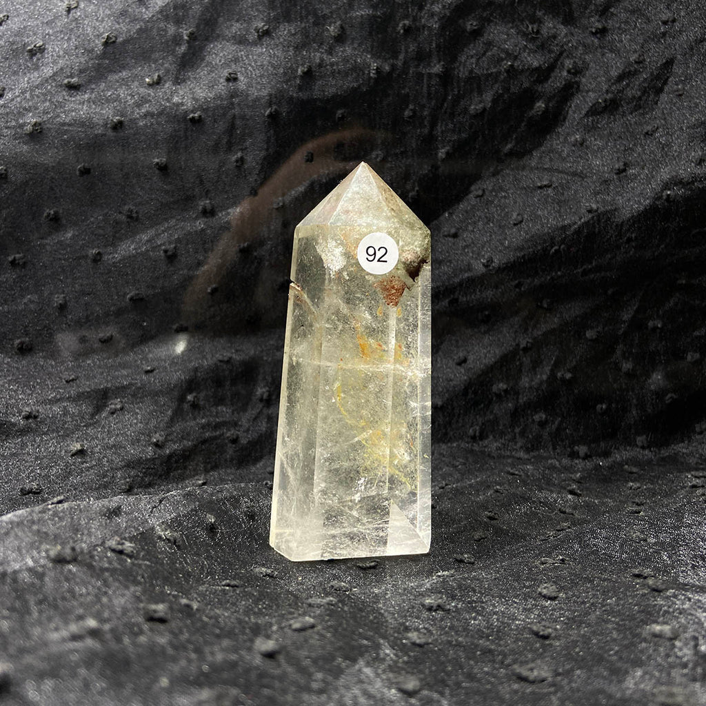 Natural Stone Green Phantom Crystal Tower Polished Garden Quartz Wand Reiki Healing Room Decor