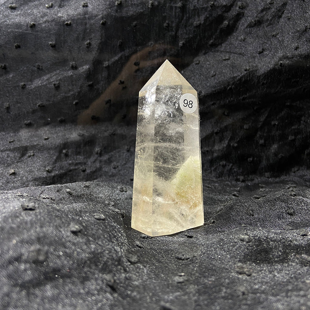 Natural Stone Green Phantom Crystal Tower Polished Garden Quartz Wand Reiki Healing Room Decor