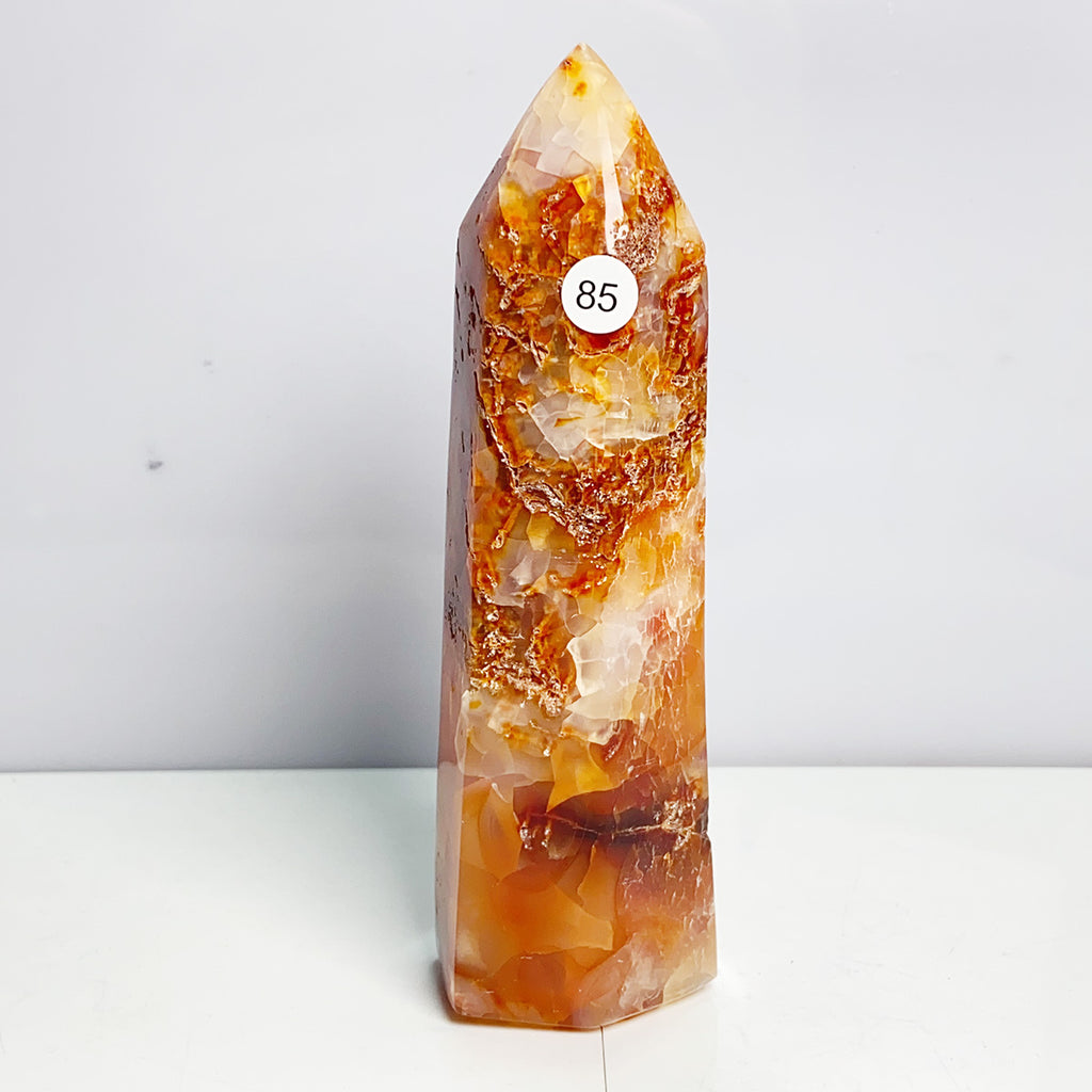 Carnelian Tower Crystal Healing Meditation Reiki Wicca Wichcraft Red Agate Home Decoration