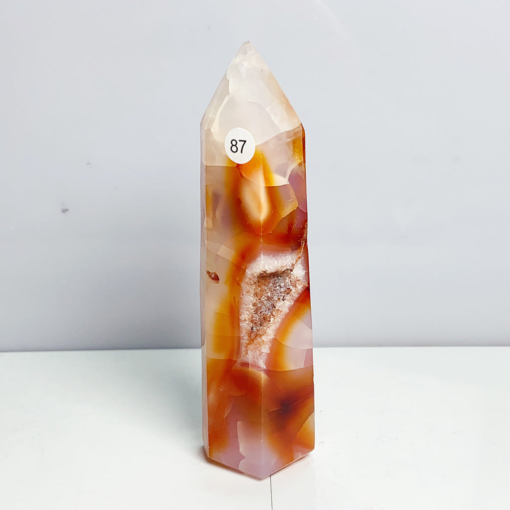 Carnelian Tower Crystal Healing Meditation Reiki Wicca Wichcraft Red Agate Home Decoration