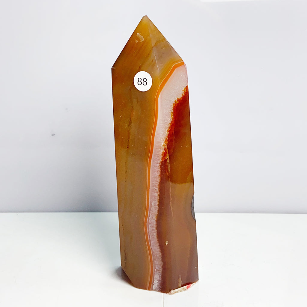 Carnelian Tower Crystal Healing Meditation Reiki Wicca Wichcraft Red Agate Home Decoration