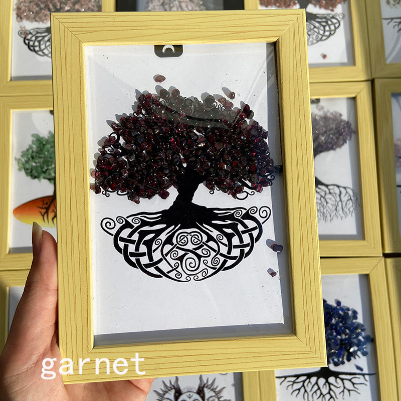 Different Materials Crystal Chips Tree of Life Mermaid Wedding Dress Photo Frame