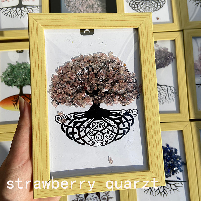 Different Materials Crystal Chips Tree of Life Mermaid Wedding Dress Photo Frame