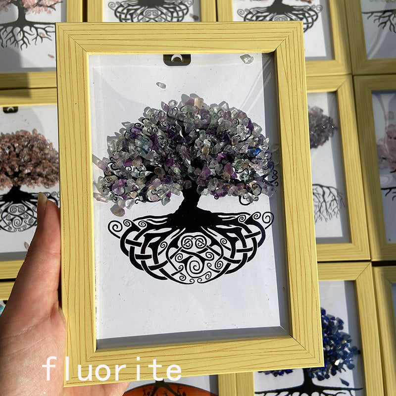 Different Materials Crystal Chips Tree of Life Mermaid Wedding Dress Photo Frame