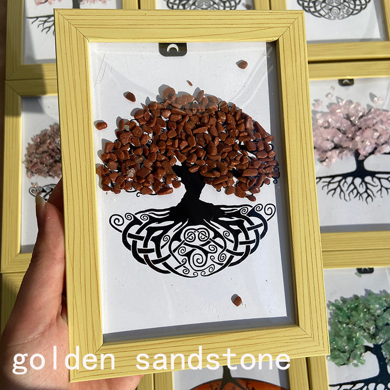 Different Materials Crystal Chips Tree of Life Mermaid Wedding Dress Photo Frame