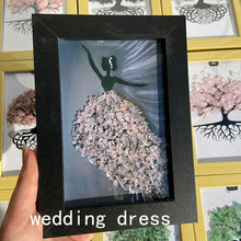 Load image into Gallery viewer, Different Materials Crystal Chips Tree of Life Mermaid Wedding Dress Photo Frame