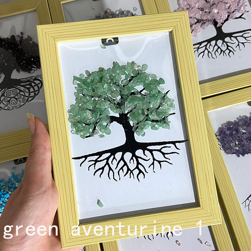 Different Materials Crystal Chips Tree of Life Mermaid Wedding Dress Photo Frame