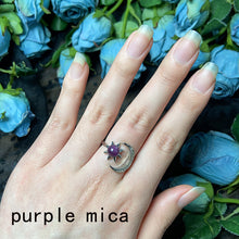 Load image into Gallery viewer, Different Materials Crystal Rings Labradorite &amp; Moonstone &amp; Amethyst &amp; Amazonite &amp; Purple Mica