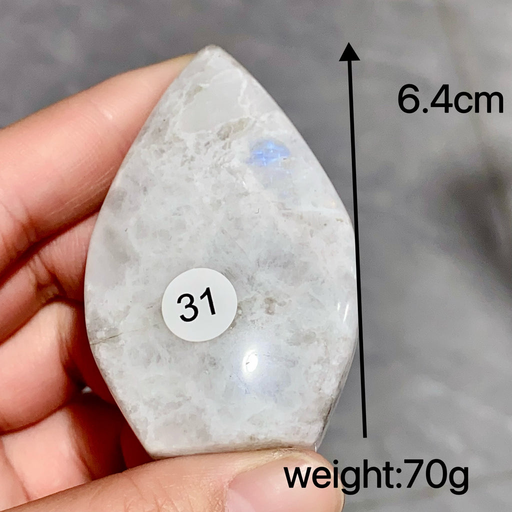 Moonstone Water Drop Shape Crystal Flame