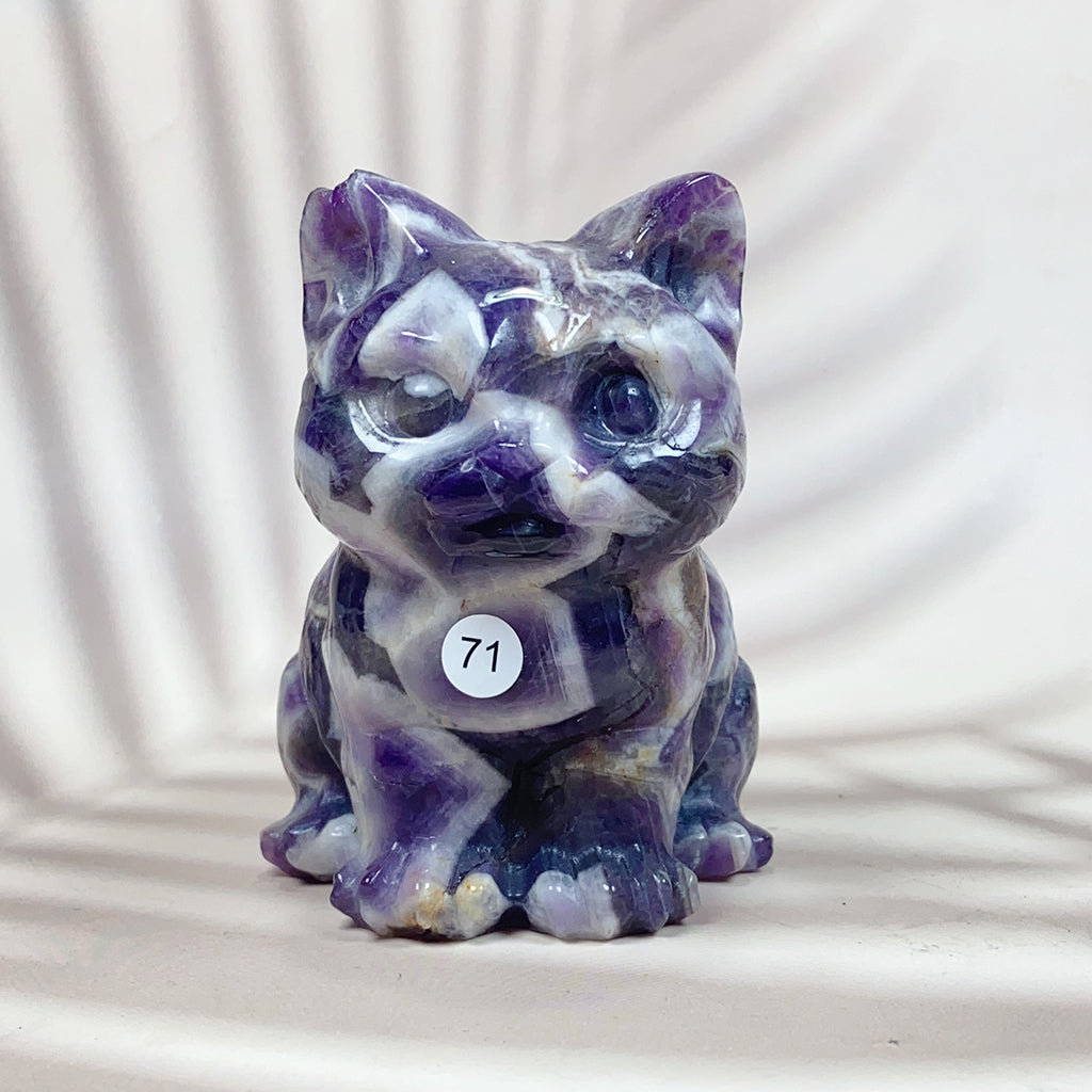 Crystal Cat Carving Animals Statue Reiki Healing Decoration Room Decor Stone Ornaments Crafts