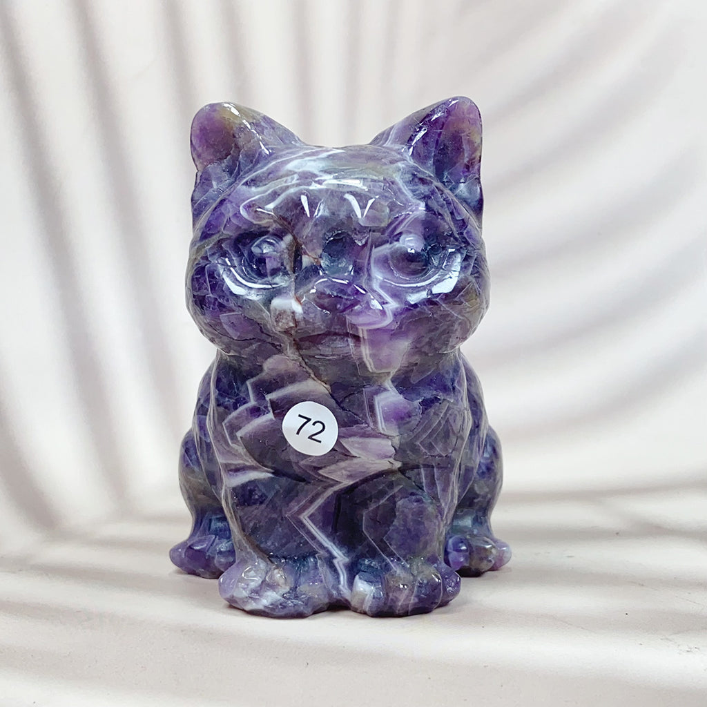 Crystal Cat Carving Animals Statue Reiki Healing Decoration Room Decor Stone Ornaments Crafts