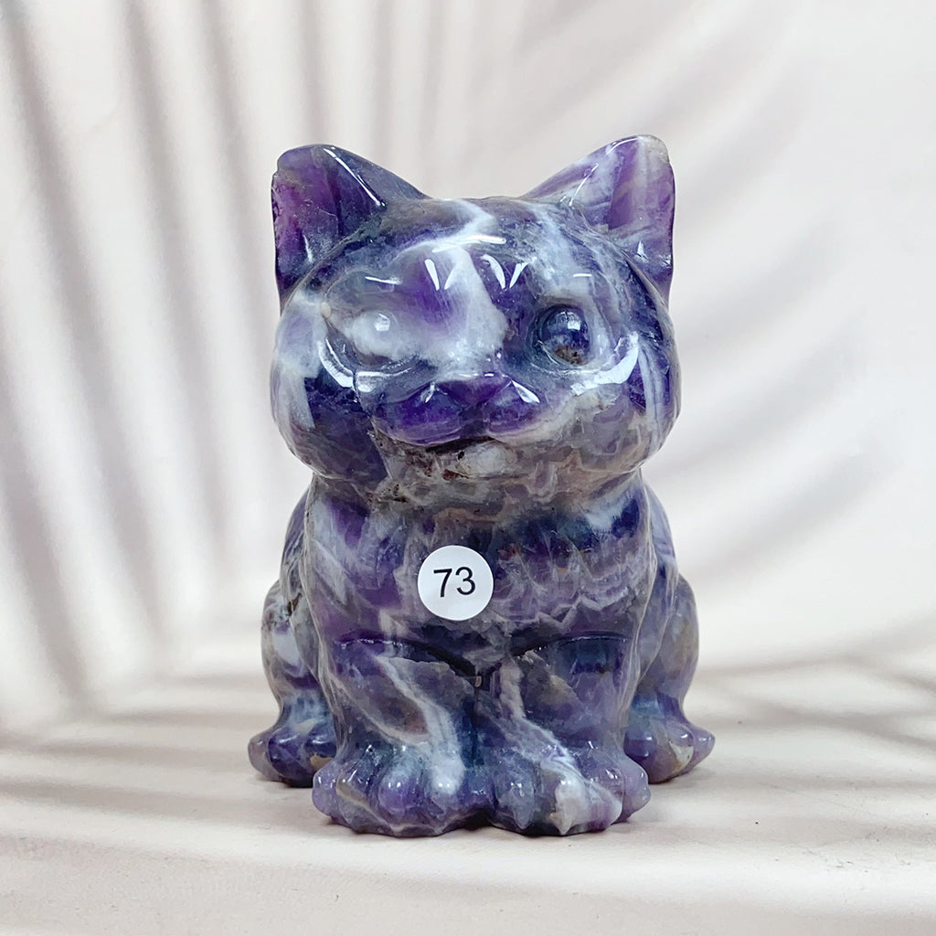 Crystal Cat Carving Animals Statue Reiki Healing Decoration Room Decor Stone Ornaments Crafts