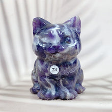 Load image into Gallery viewer, Crystal Cat Carving Animals Statue Reiki Healing Decoration Room Decor Stone Ornaments Crafts