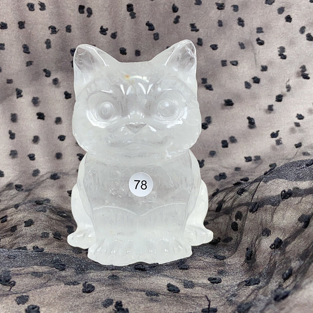 Crystal Cat Carving Animals Statue Reiki Healing Decoration Room Decor Stone Ornaments Crafts