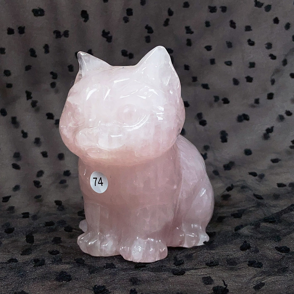 Crystal Cat Carving Animals Statue Reiki Healing Decoration Room Decor Stone Ornaments Crafts