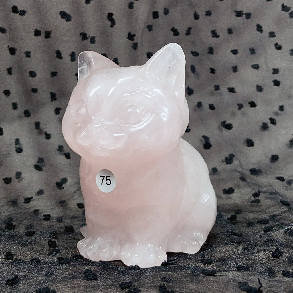 Crystal Cat Carving Animals Statue Reiki Healing Decoration Room Decor Stone Ornaments Crafts