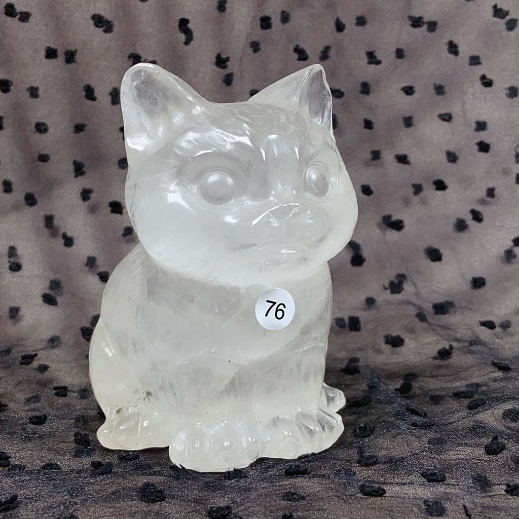 Crystal Cat Carving Animals Statue Reiki Healing Decoration Room Decor Stone Ornaments Crafts