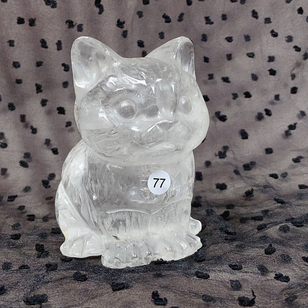 Crystal Cat Carving Animals Statue Reiki Healing Decoration Room Decor Stone Ornaments Crafts