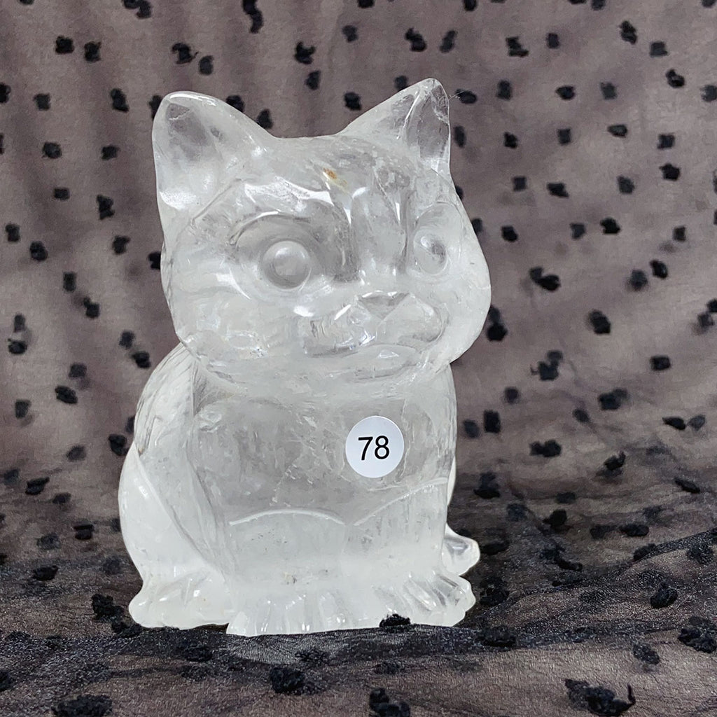 Crystal Cat Carving Animals Statue Reiki Healing Decoration Room Decor Stone Ornaments Crafts