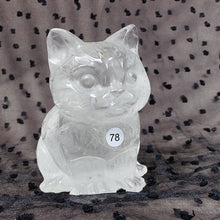 Load image into Gallery viewer, Crystal Cat Carving Animals Statue Reiki Healing Decoration Room Decor Stone Ornaments Crafts