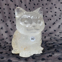 Load image into Gallery viewer, Crystal Cat Carving Animals Statue Reiki Healing Decoration Room Decor Stone Ornaments Crafts