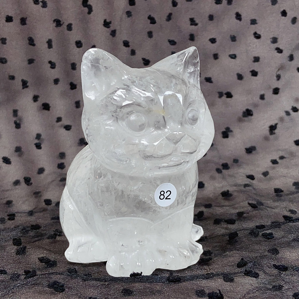 Crystal Cat Carving Animals Statue Reiki Healing Decoration Room Decor Stone Ornaments Crafts