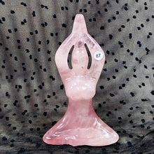 Load image into Gallery viewer, Rose Quartz Yoga Carving Goddess Woman Body Handmade Stone Sculpture Crafts Home Decor