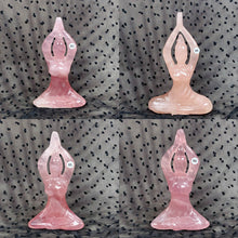 Load image into Gallery viewer, Rose Quartz Yoga Carving Goddess Woman Body Handmade Stone Sculpture Crafts Home Decor