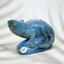 Load image into Gallery viewer, Blue Labradorite Lizard Carved Healing Crystal Reiki Animal Statue Gemstone Home Decoration