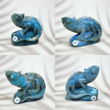 Load image into Gallery viewer, Blue Labradorite Lizard Carved Healing Crystal Reiki Animal Statue Gemstone Home Decoration