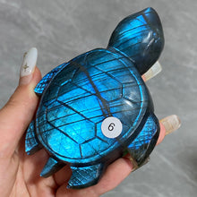 Load image into Gallery viewer, Blue Labradorite Sea Turtle Carving Handmade Polished Crystal Animal Statue Home Decoration