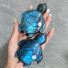 Load image into Gallery viewer, Blue Labradorite Sea Turtle Carving Handmade Polished Crystal Animal Statue Home Decoration