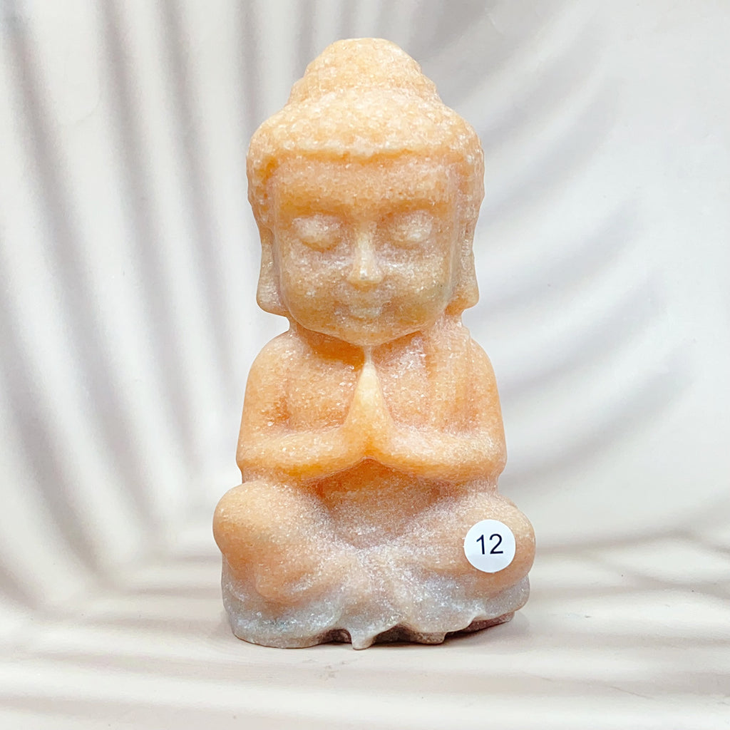 Crystals Baby Buddha Carved Spiritual Introspection Peace Reiki Healing Stone Home Decoration