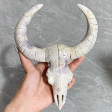 Load image into Gallery viewer, Crystals Pink Amethyst Sheepshead Skull Carved Ornament Healing Home Decoration Mineral