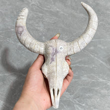 Load image into Gallery viewer, Crystals Pink Amethyst Sheepshead Skull Carved Ornament Healing Home Decoration Mineral