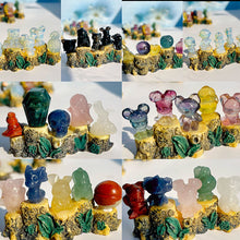 Load image into Gallery viewer, New crystal cartoon/animals/fruit carving set fluotite/opalite/obsidian stone carvings