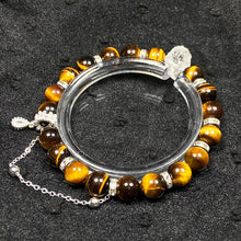 Load image into Gallery viewer, 8mm Yellow Tiger Eye Stone Bracelet Handmade Fine Bangles Healing Reiki Yoga Jewelry