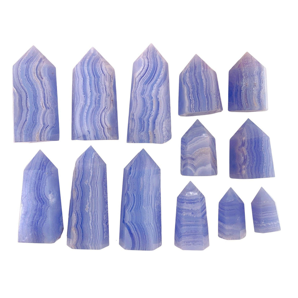 Mix Size Natural Blue Lace Agate Tower