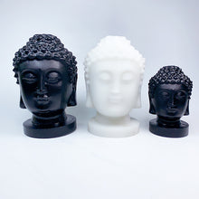 Load image into Gallery viewer, Obsidian and White Jade Buddha head