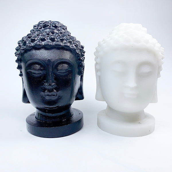 Obsidian and White Jade Buddha head