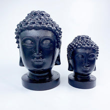 Load image into Gallery viewer, Obsidian and White Jade Buddha head