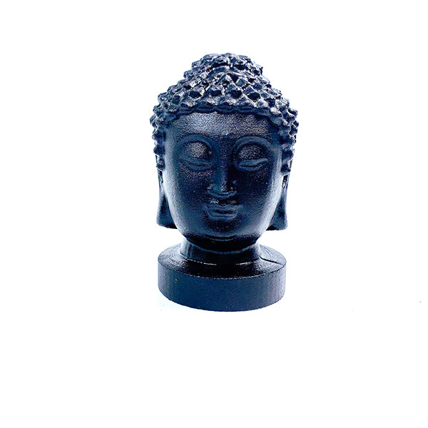 Obsidian and White Jade Buddha head