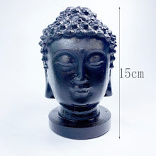 Load image into Gallery viewer, Obsidian and White Jade Buddha head