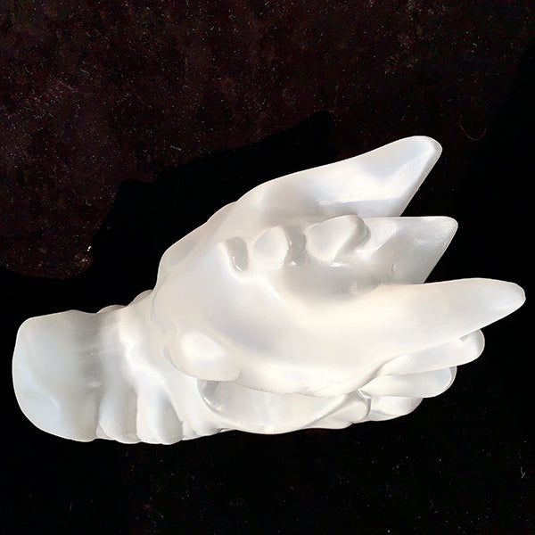 Selenite Dragon Head Carving