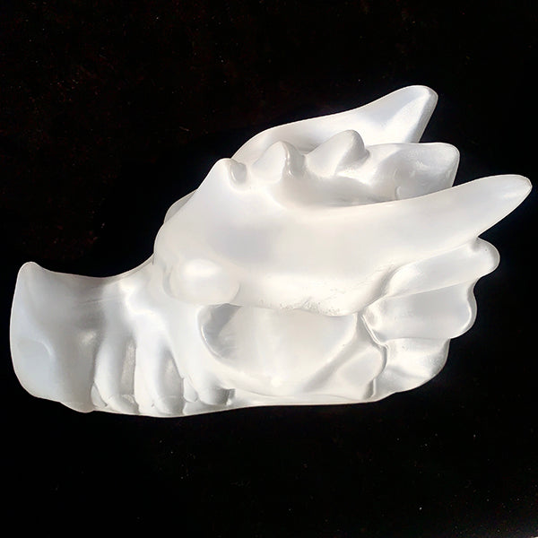 Selenite Dragon Head Carving