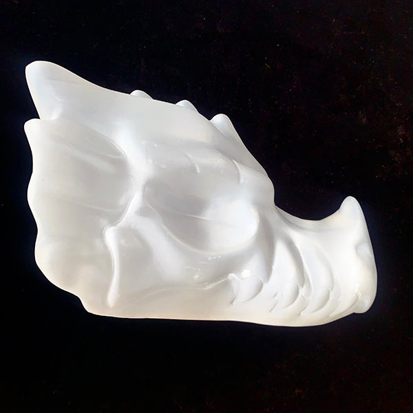 Selenite Dragon Head Carving