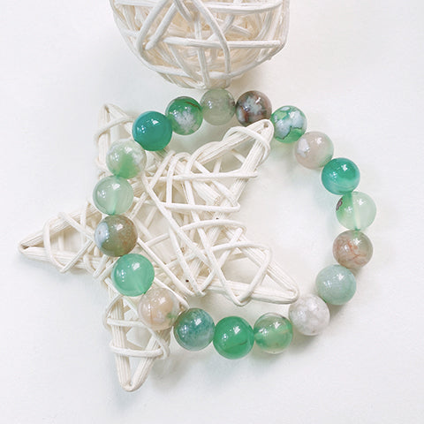 Green Flower Agate Bracelet