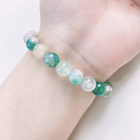 Green Flower Agate Bracelet