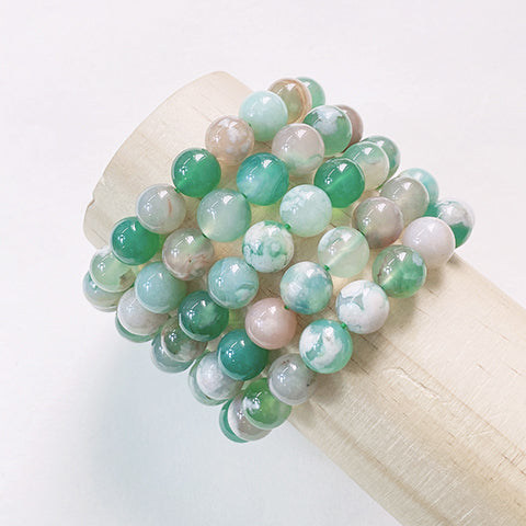 Green Flower Agate Bracelet