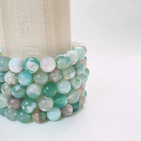 Green Flower Agate Bracelet